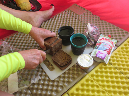 Breakfast in the tent!